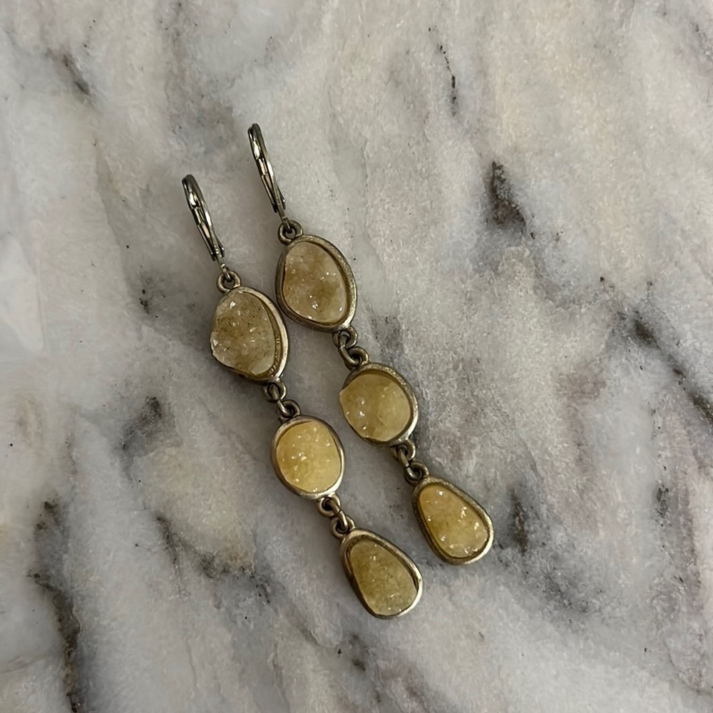 Druzy dangle earrings - never worn